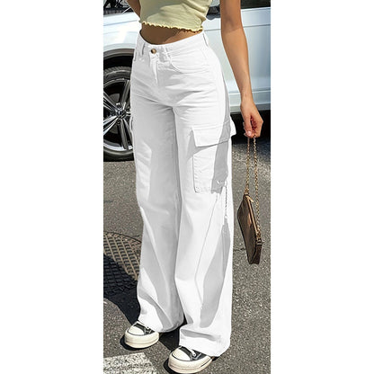 📢📢50%Rabatt!!!🎉✨Hoch sitzende Cargohosen mit weitem Bein für Damen