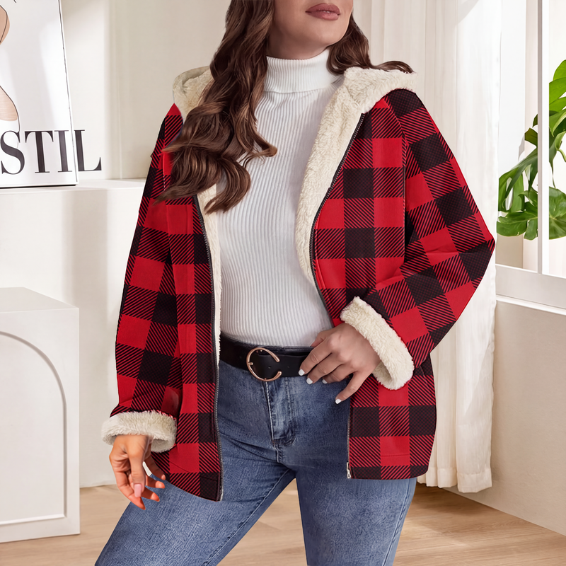 📢📢50%Rabatt!!!🎉✨Damen Gefütterte Kapuzenjacke mit Reißverschluss