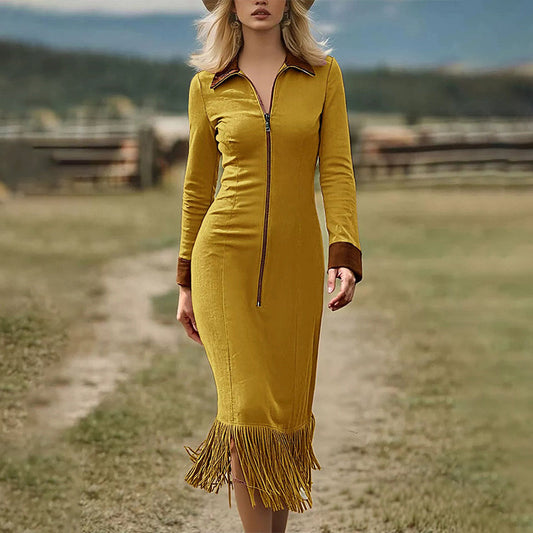 🌸 Boho-Midikleid mit Fransen – Figurschmeichelnder Schnitt, atmungsaktives Material & immer passend – Ein Must-have für deine Garderobe