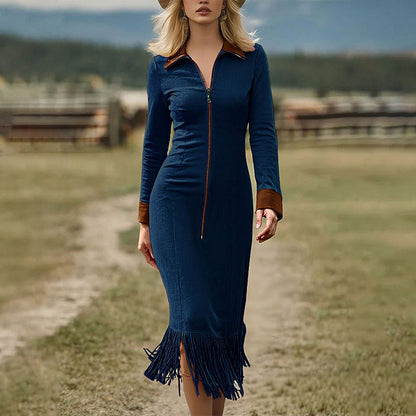 🌸 Boho-Midikleid mit Fransen – Figurschmeichelnder Schnitt, atmungsaktives Material & immer passend – Ein Must-have für deine Garderobe