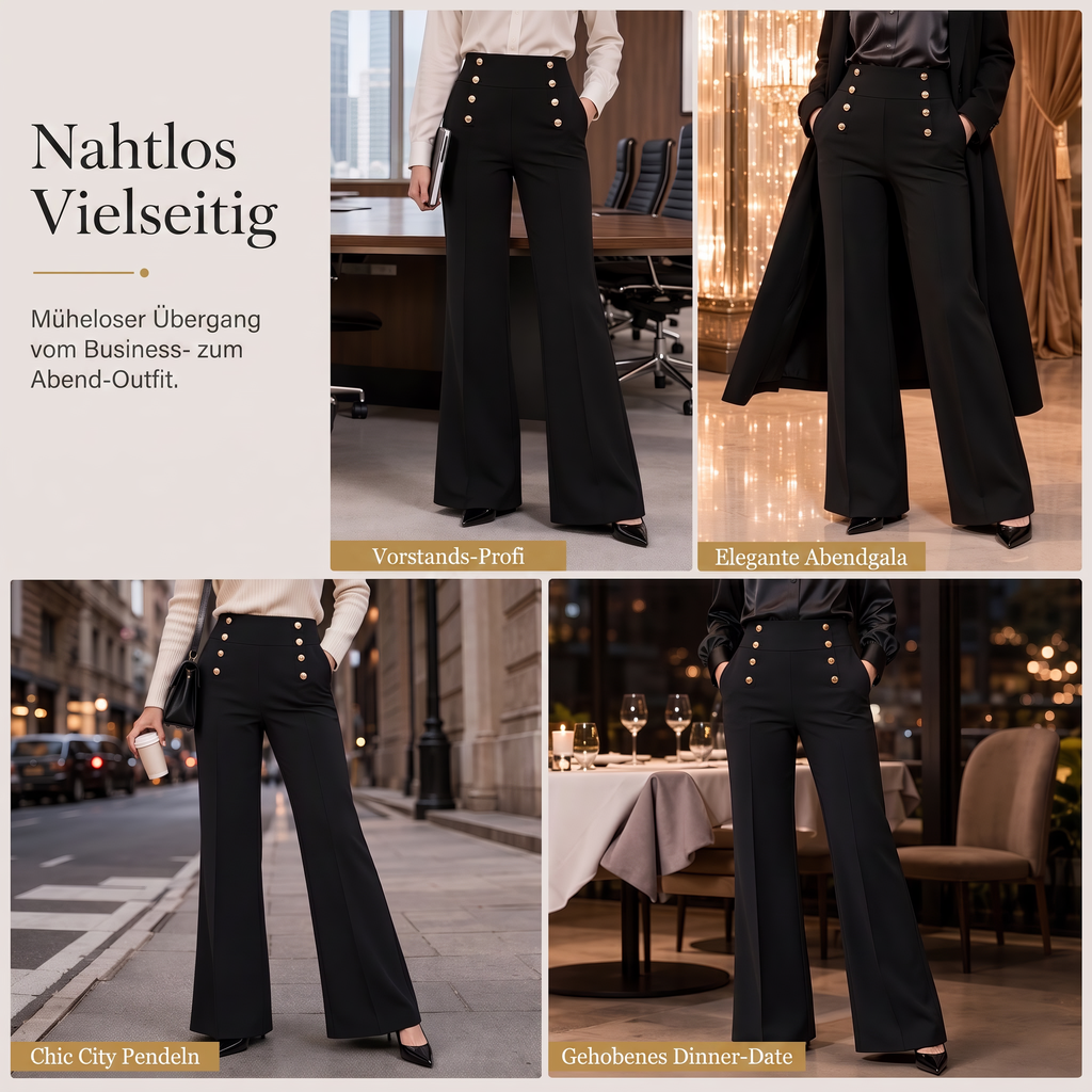 ✨Modische Neuheiten – 50 % Rabatt！🔥Hochtaillierte Doppelreiher-Hose für Damen