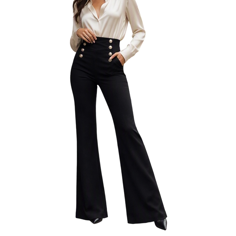 ✨Modische Neuheiten – 50 % Rabatt！🔥Hochtaillierte Doppelreiher-Hose für Damen