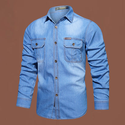 👔 50 % RABATT – Herren Denim-Hemd aus Baumwollmischung mit Brusttaschen | Klassischer Style trifft auf täglichen Komfort ✨