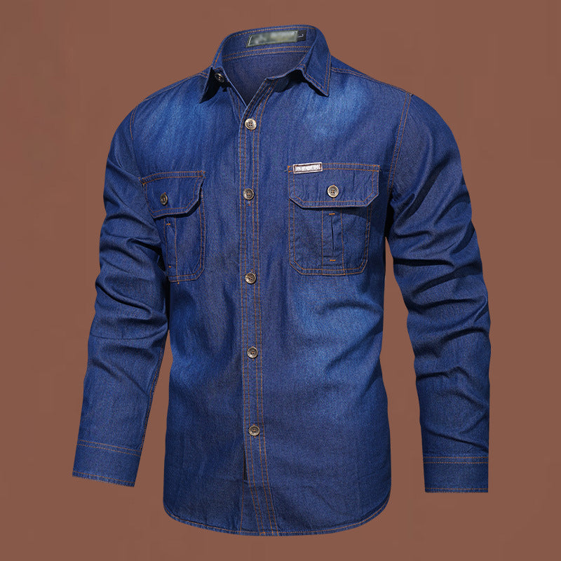 👔 50 % RABATT – Herren Denim-Hemd aus Baumwollmischung mit Brusttaschen | Klassischer Style trifft auf täglichen Komfort ✨