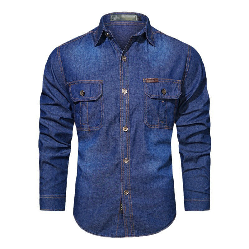 👔 50 % RABATT – Herren Denim-Hemd aus Baumwollmischung mit Brusttaschen | Klassischer Style trifft auf täglichen Komfort ✨