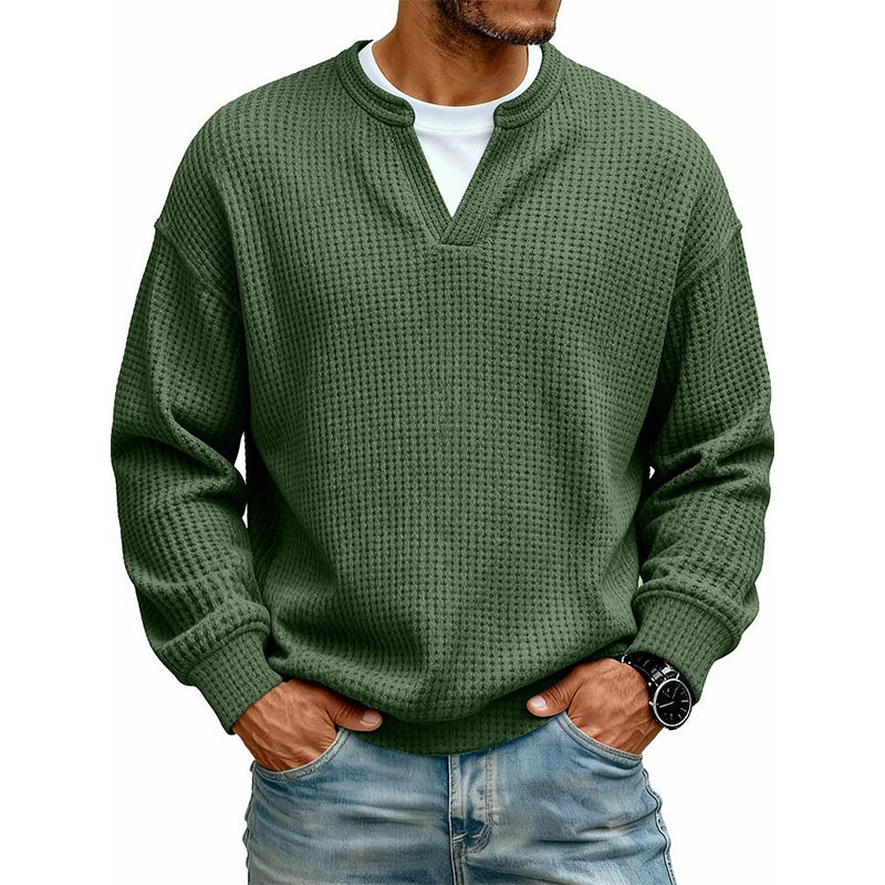 ✨ 50 % RABATT – Herren Waffel-T-Shirt im Layer-Look | Bequemer Alltagsstil mit eleganter Struktur 👚