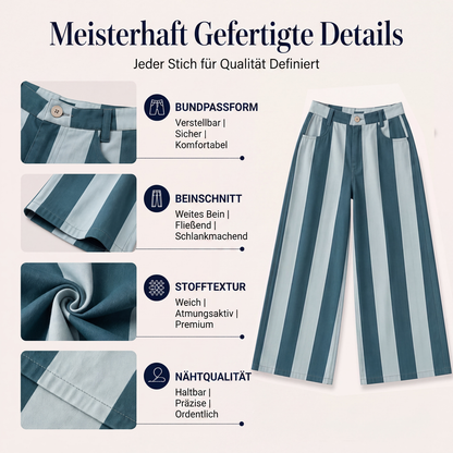 ⚡⚡Limitierte Aktion – 50 % Rabatt！🏷️Lässig gestreifte Damen-Weithosen