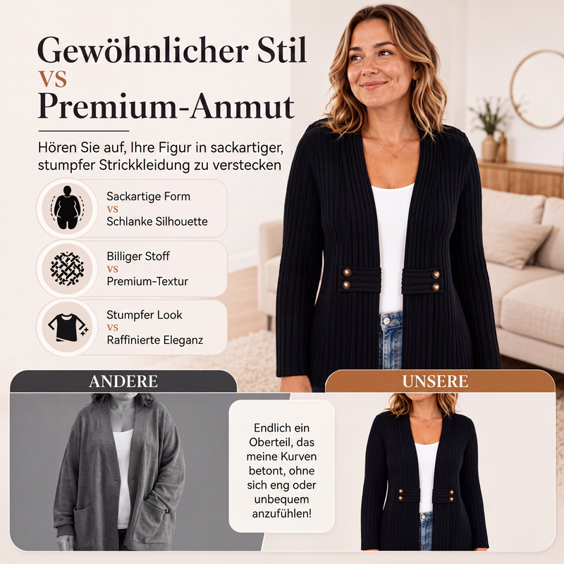 📢📢50%Rabatt!!!🎉✨Gerippter Strickcardigan für Damen