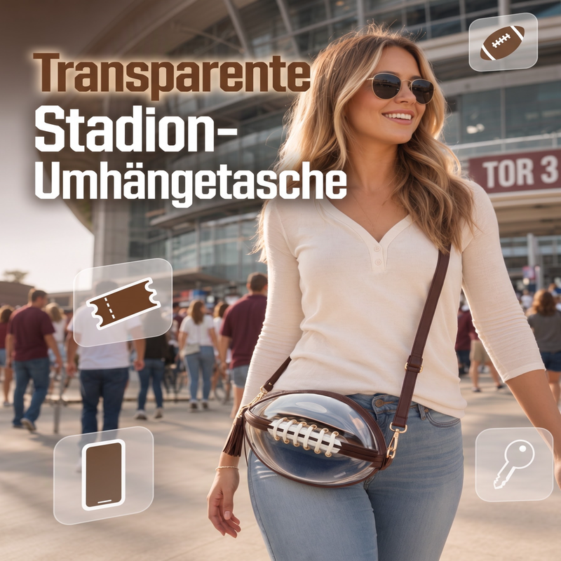 🏈 Klare Umhängetasche in Fußballform – Spieltags-Stil trifft auf Alltagstauglichkeit ✨