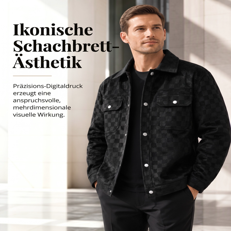 📢📢50%Rabatt!!!🎉✨Herrenjacke aus Kunstwildleder mit Schachbrettmuster