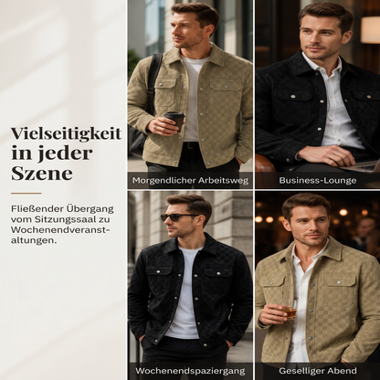 📢📢50%Rabatt!!!🎉✨Herrenjacke aus Kunstwildleder mit Schachbrettmuster