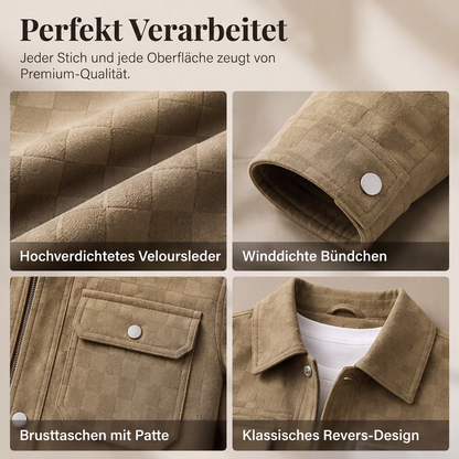 📢📢50%Rabatt!!!🎉✨Herrenjacke aus Kunstwildleder mit Schachbrettmuster