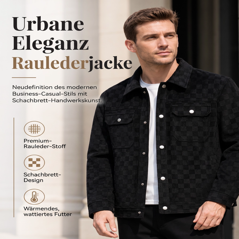 📢📢50%Rabatt!!!🎉✨Herrenjacke aus Kunstwildleder mit Schachbrettmuster