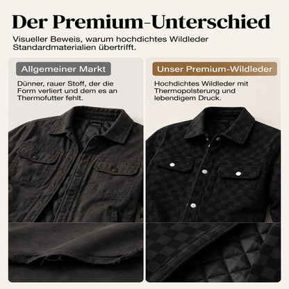 📢📢50%Rabatt!!!🎉✨Herrenjacke aus Kunstwildleder mit Schachbrettmuster