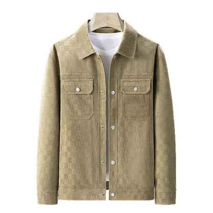 📢📢50%Rabatt!!!🎉✨Herrenjacke aus Kunstwildleder mit Schachbrettmuster