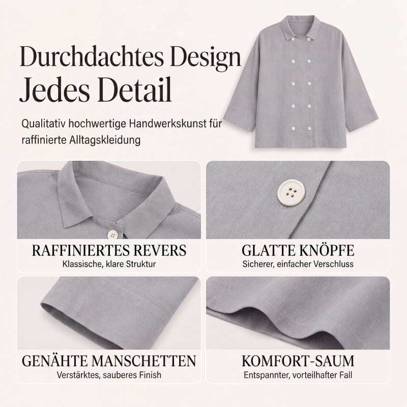 📢📢50%Rabatt!!!🎉✨Damen Kurzarmhemd im Doppelreiher-Stil