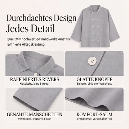 📢📢50%Rabatt!!!🎉✨Damen Kurzarmhemd im Doppelreiher-Stil