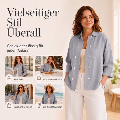 📢📢50%Rabatt!!!🎉✨Damen Kurzarmhemd im Doppelreiher-Stil