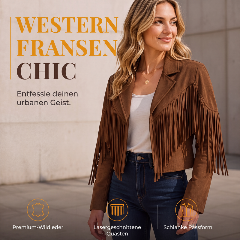 📢📢50%Rabatt!!!🎉✨Lässige Fransenjacke für Damen mit langen Ärmeln