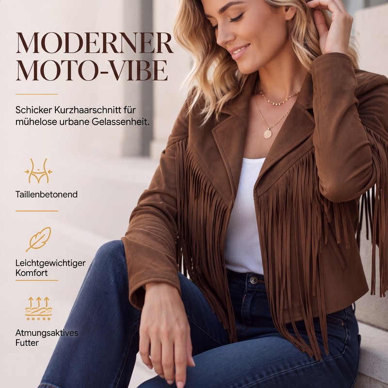📢📢50%Rabatt!!!🎉✨Lässige Fransenjacke für Damen mit langen Ärmeln