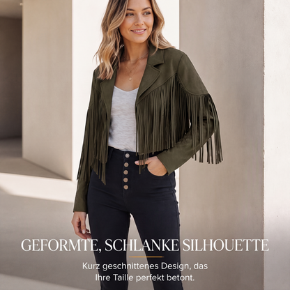 📢📢50%Rabatt!!!🎉✨Lässige Fransenjacke für Damen mit langen Ärmeln