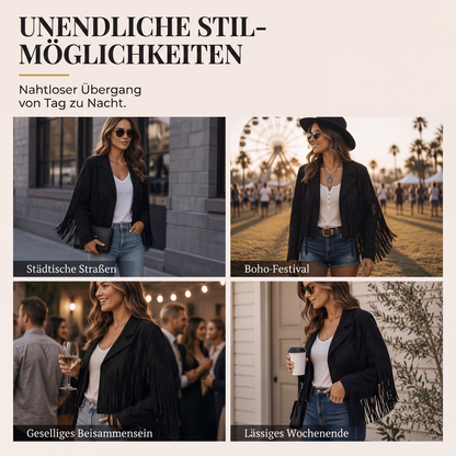 📢📢50%Rabatt!!!🎉✨Lässige Fransenjacke für Damen mit langen Ärmeln