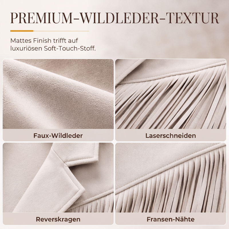 📢📢50%Rabatt!!!🎉✨Lässige Fransenjacke für Damen mit langen Ärmeln