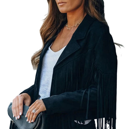 📢📢50%Rabatt!!!🎉✨Lässige Fransenjacke für Damen mit langen Ärmeln
