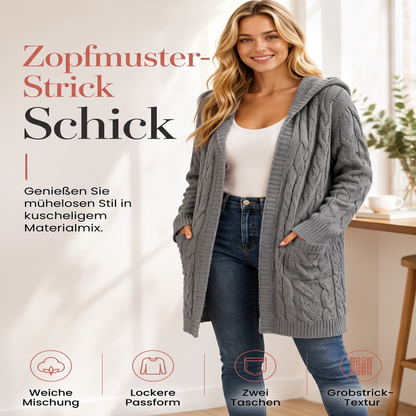 📢📢50%Rabatt!!!🎉✨Lange Strickjacke mit Kapuze & Taschen für Damen
