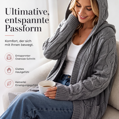 📢📢50%Rabatt!!!🎉✨Lange Strickjacke mit Kapuze & Taschen für Damen