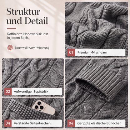 📢📢50%Rabatt!!!🎉✨Lange Strickjacke mit Kapuze & Taschen für Damen