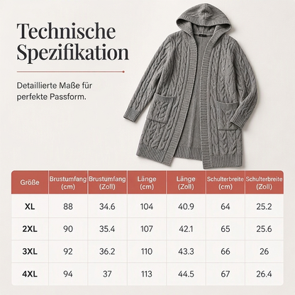 📢📢50%Rabatt!!!🎉✨Lange Strickjacke mit Kapuze & Taschen für Damen