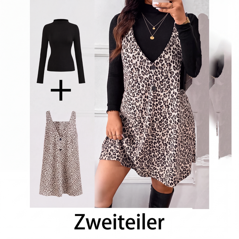 📢📢50%Rabatt!!!🎉✨Schmeichelhaftes geschichtetes Leoparden-Set