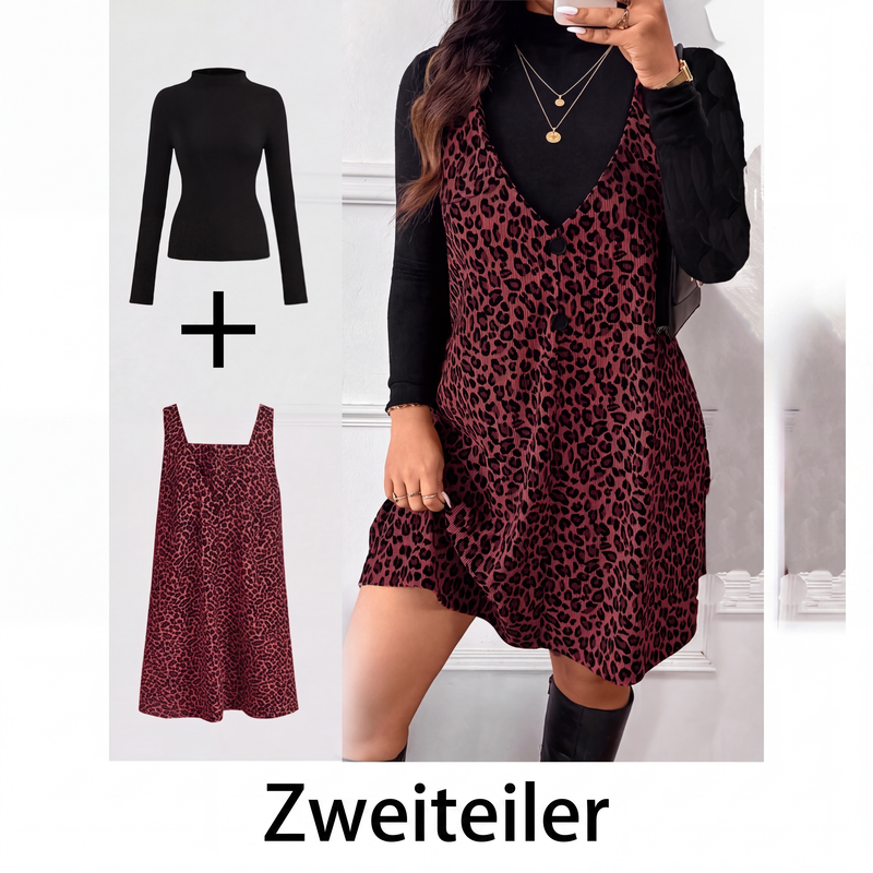 📢📢50%Rabatt!!!🎉✨Schmeichelhaftes geschichtetes Leoparden-Set