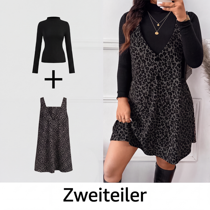 📢📢50%Rabatt!!!🎉✨Schmeichelhaftes geschichtetes Leoparden-Set