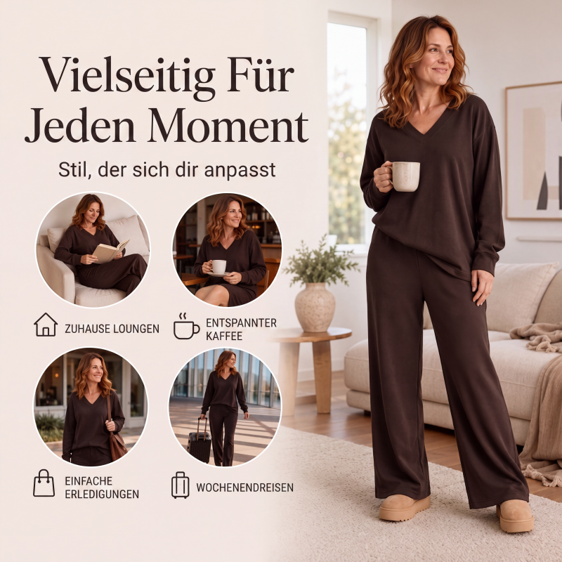 📢📢50%Rabatt!!!🎉✨Schulterfreies Sweatshirt- & Hose-Set für Damen