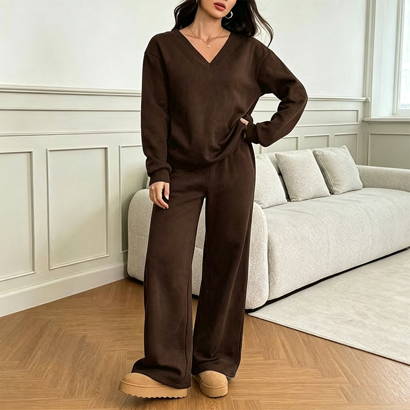 📢📢50%Rabatt!!!🎉✨Schulterfreies Sweatshirt- & Hose-Set für Damen