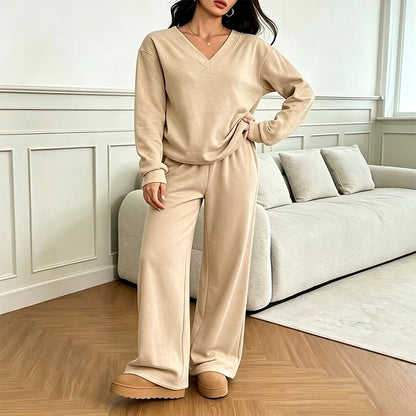 📢📢50%Rabatt!!!🎉✨Schulterfreies Sweatshirt- & Hose-Set für Damen