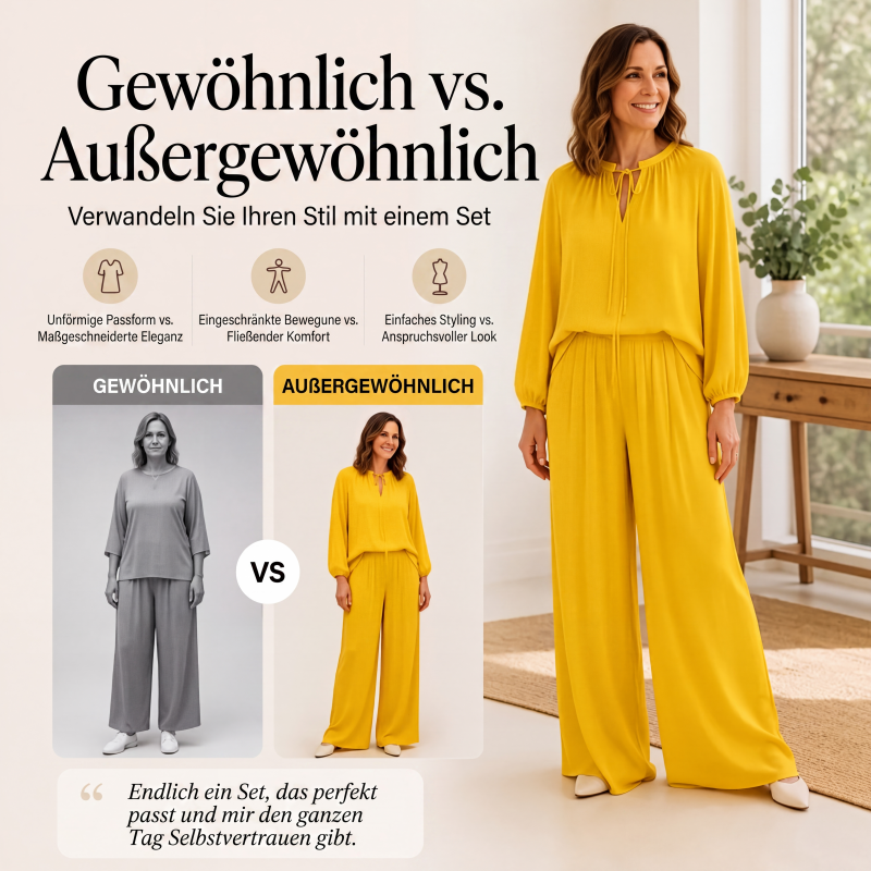 📢📢50%Rabatt!!!🎉✨Legeres, lockeres Oberteil- & Hosen-Set für Damen