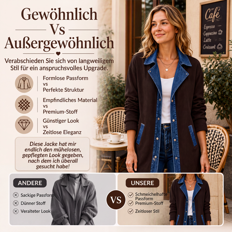 📢📢50%Rabatt!!!🎉✨Damen-Casual-Jeansjacke im Patchwork-Stil