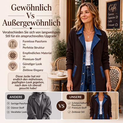 📢📢50%Rabatt!!!🎉✨Damen-Casual-Jeansjacke im Patchwork-Stil