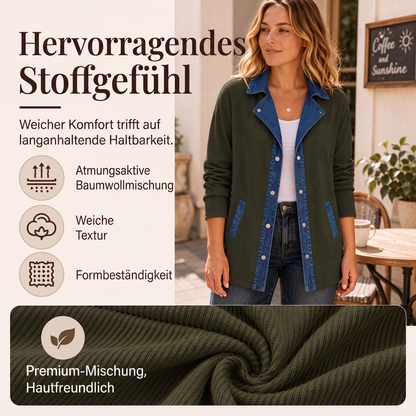 📢📢50%Rabatt!!!🎉✨Damen-Casual-Jeansjacke im Patchwork-Stil