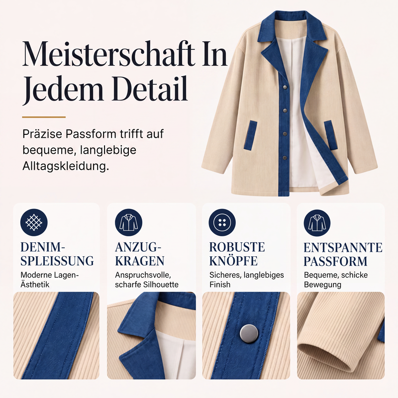 📢📢50%Rabatt!!!🎉✨Damen-Casual-Jeansjacke im Patchwork-Stil