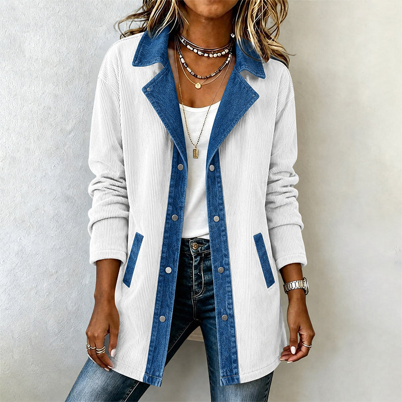 📢📢50%Rabatt!!!🎉✨Damen-Casual-Jeansjacke im Patchwork-Stil