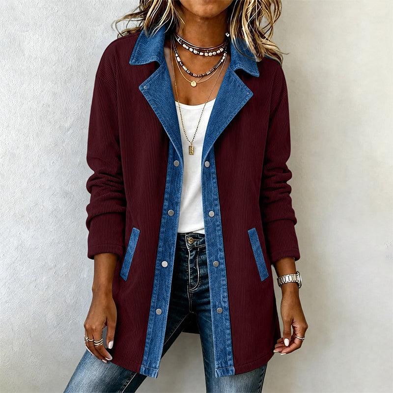 📢📢50%Rabatt!!!🎉✨Damen-Casual-Jeansjacke im Patchwork-Stil