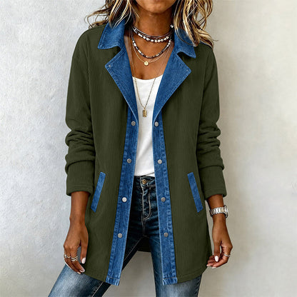 📢📢50%Rabatt!!!🎉✨Damen-Casual-Jeansjacke im Patchwork-Stil