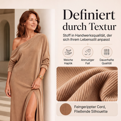 📢📢50%Rabatt!!!🎉✨Damen-Schulterfrei-Kleid mit Seitenschlitz