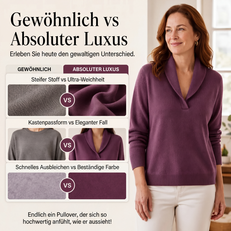 📢📢50%Rabatt!!!🎉✨Damen Pullover mit Schalkragen