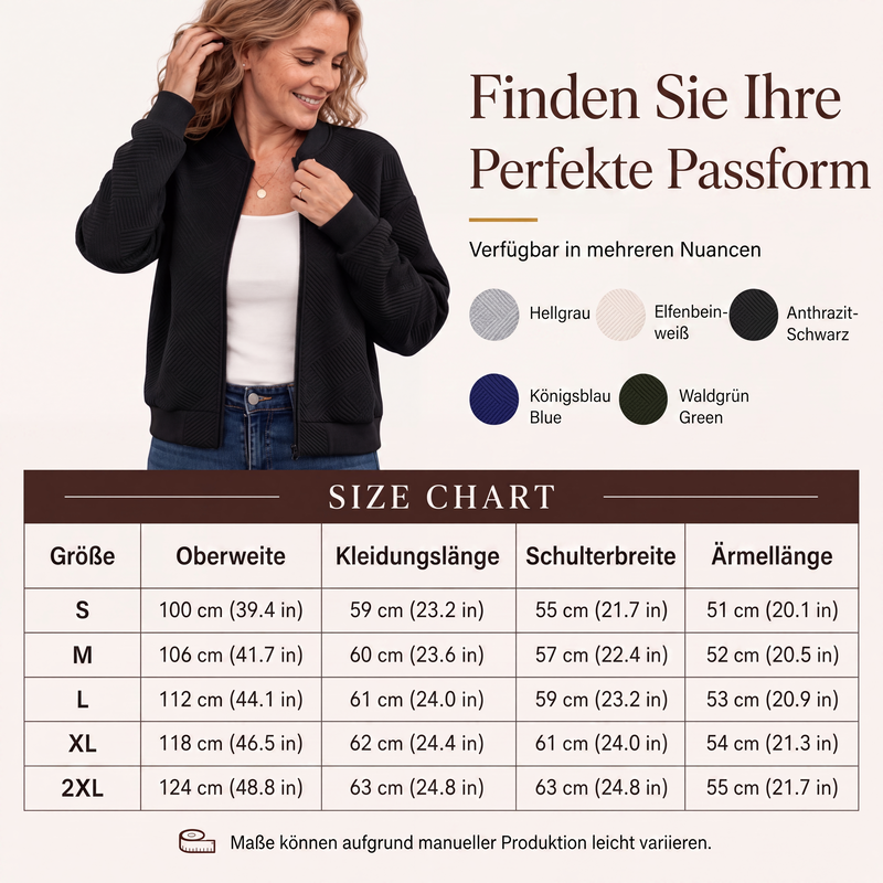 Strukturierte Damenjacke mit Reißverschluss und Baseballkragen