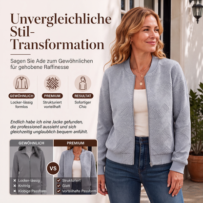 Strukturierte Damenjacke mit Reißverschluss und Baseballkragen